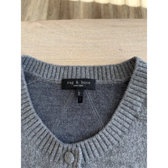 Rag & Bone Bridget Crew Cardigan in Grey Wool Blend Size Large - Picture 6 of 9